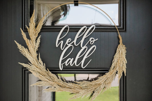 Hello Fall Wreath Sign