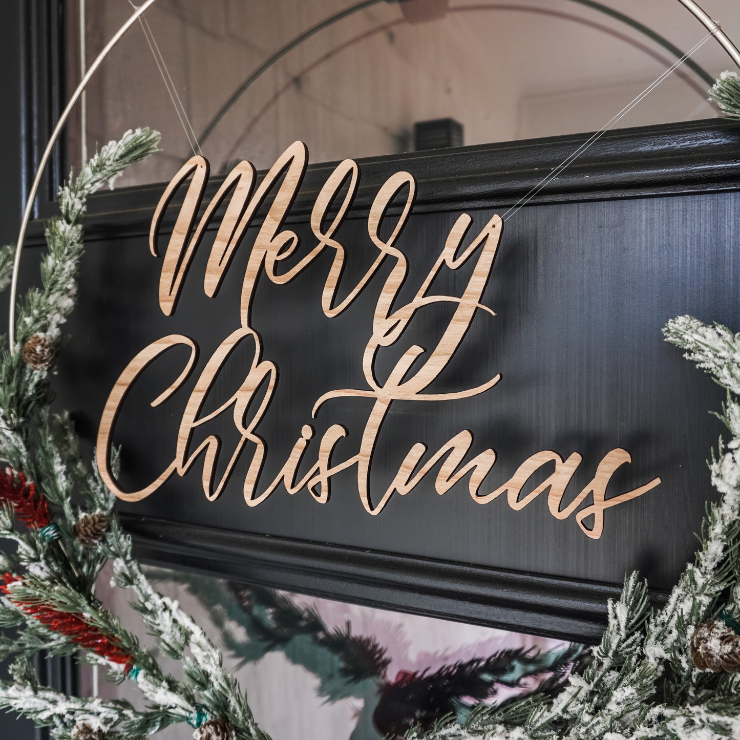 Merry Christmas Wreath Sign