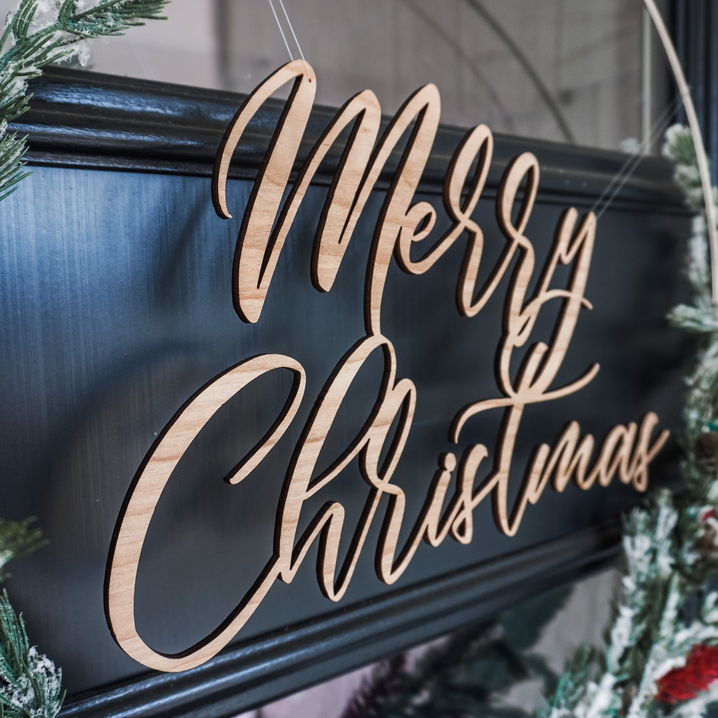 Merry Christmas Wreath Sign