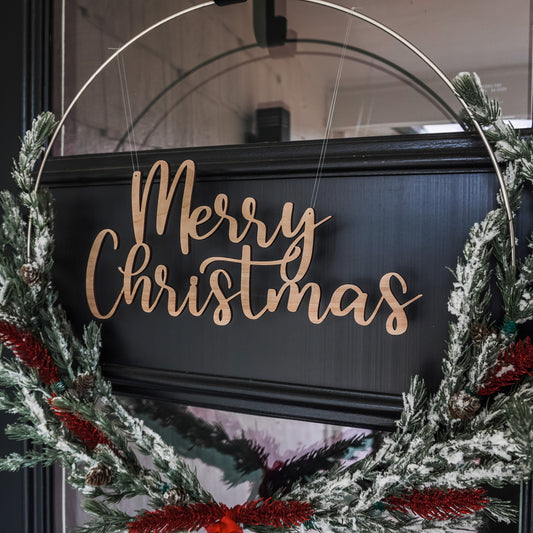 Merry Christmas Wreath Sign