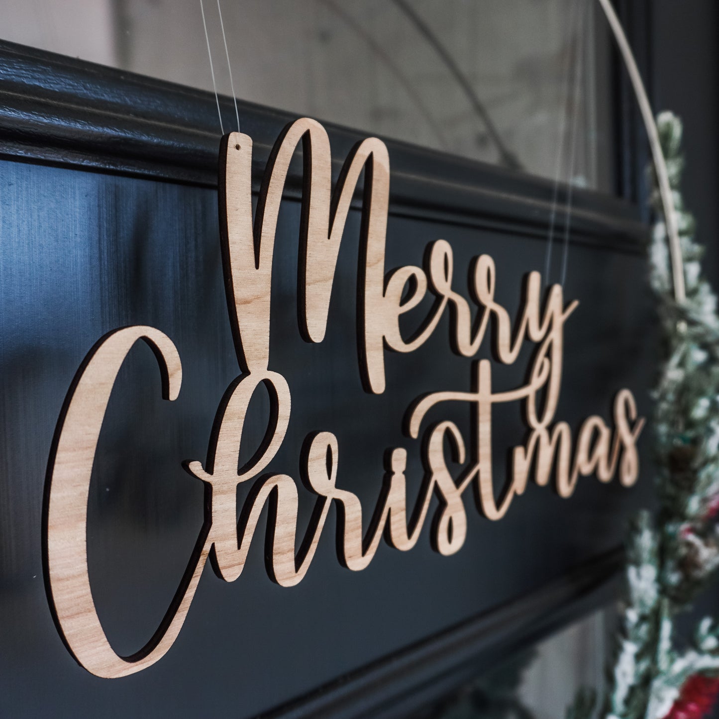 Merry Christmas Wreath Sign