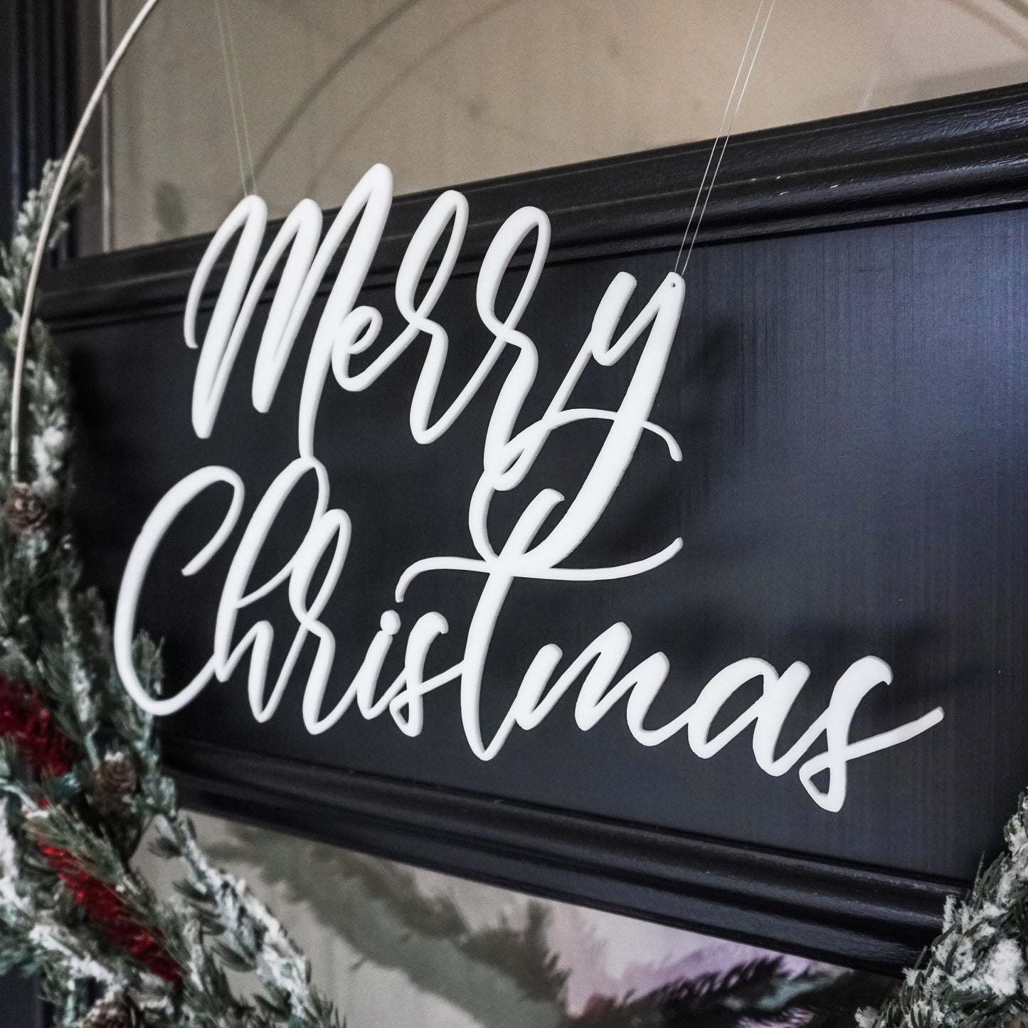 Merry Christmas Wreath Sign