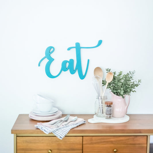 Eat - Script Word Sign