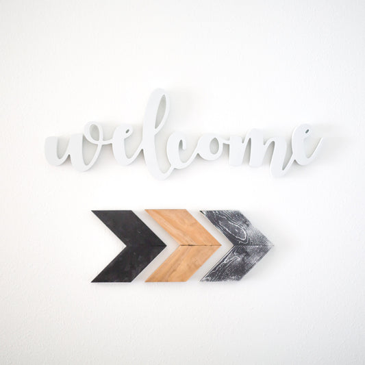 Welcome - Script Word Sign